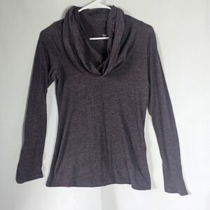 Gap Womens Long Sleeve Cowl Neck Top Heather Purple Casual Everyday Blouse